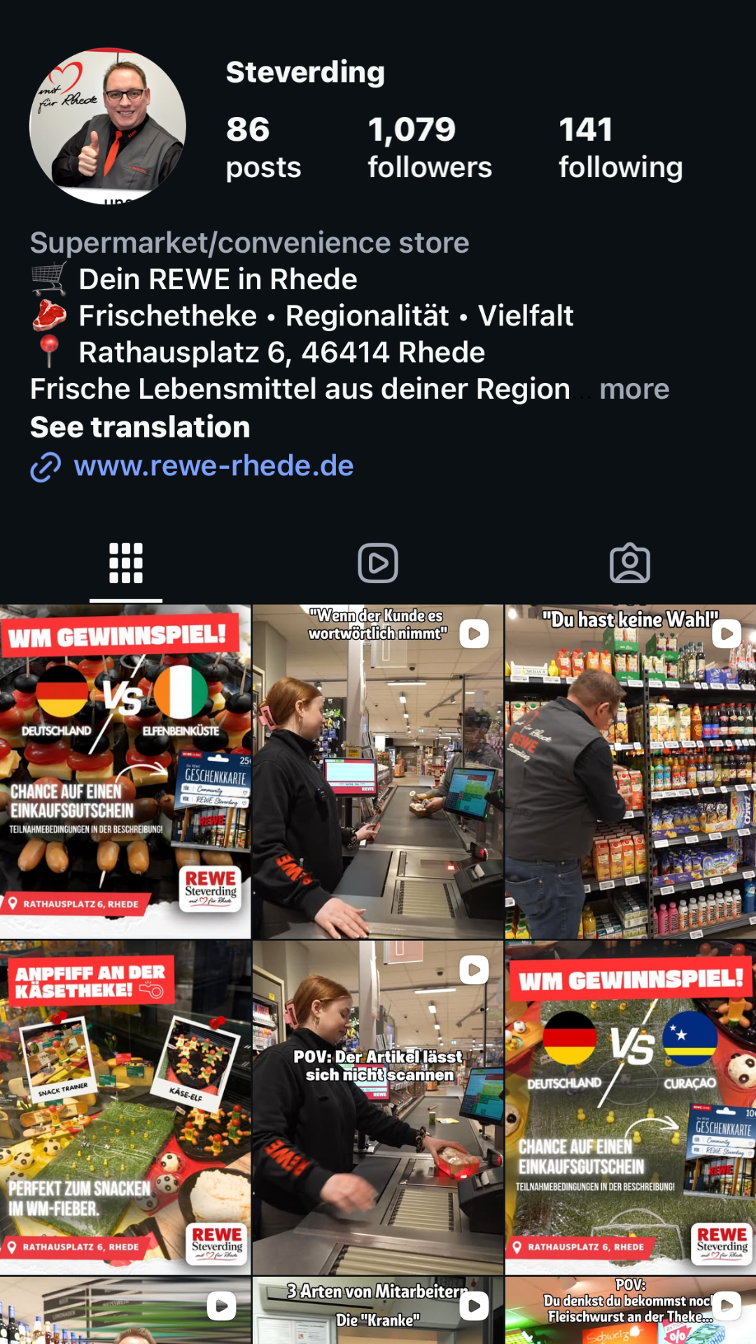 REWE Steverding auf Social Media